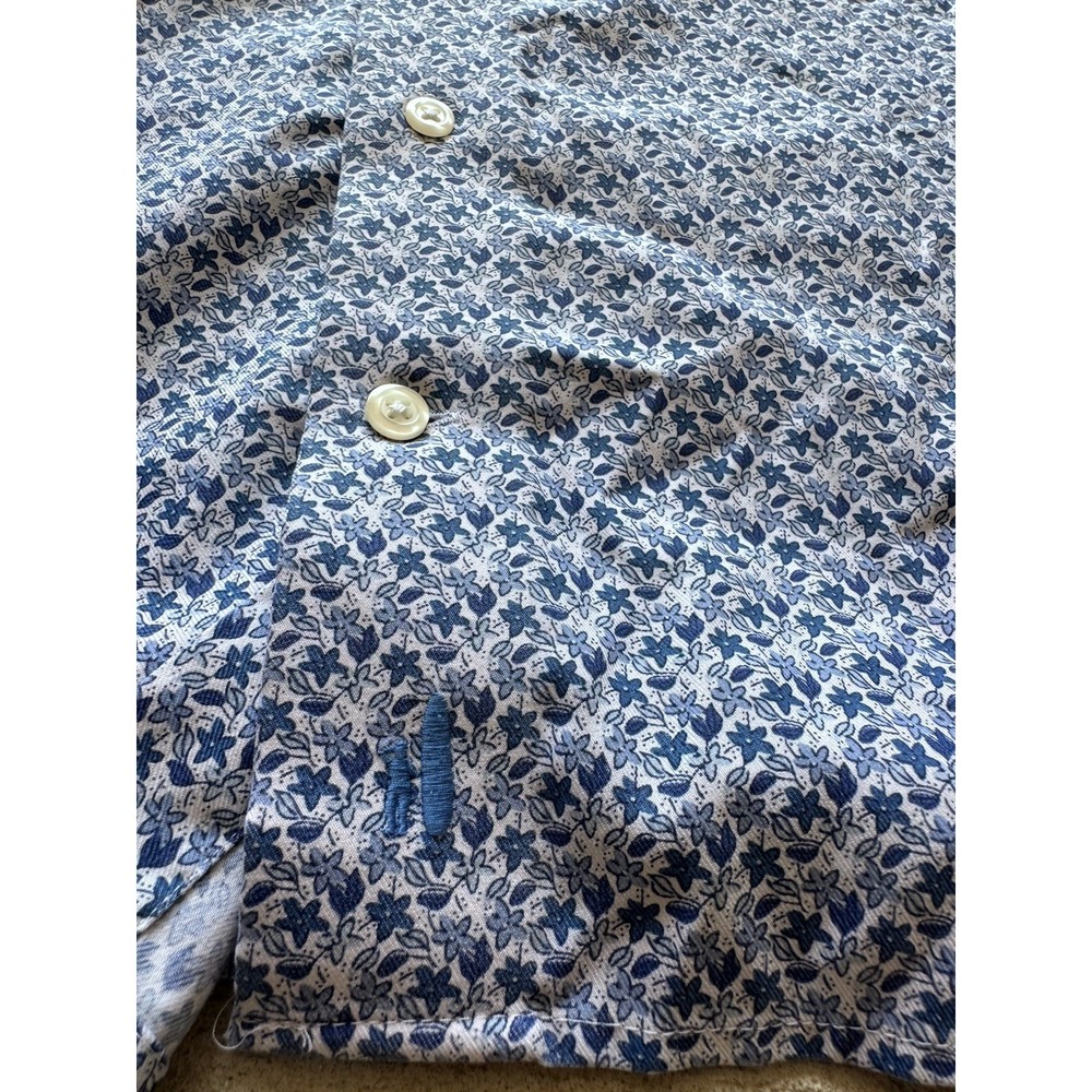 Johnnie-O Floral Performance Polo Men's XLarge Blue White Golf Shirt - Picture 11 of 11